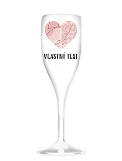 Personalizovaná nerozbitná prosecco sklenice - Dvě místa, jedno srdce