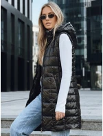 Dámská prošívaná vesta s kapucí černá FashionStreet TY5257