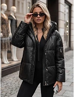 Dámská zimní prošívaná bunda s kapucí, černá, FashionStreet TY5966