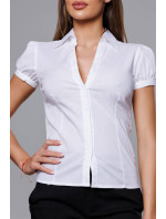Bílá dámská košile s krátkými rukávy (0666#)