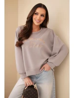 Dámská mikina máslová s výšivkou volného střihu fango