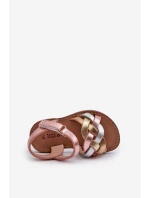 Dětské sandálky s suchým zipem a propletenými pásky v multikoloru Dianttha