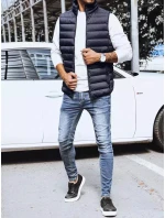Pánská prošívaná tmavě modrá vesta FashionStreet TX4130