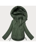 Dámská prošívaná bunda pro přechodné období v khaki barvě s kapucí S'West (B8297-11)