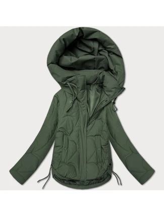 Dámská prošívaná bunda pro přechodné období v khaki barvě s kapucí S'West (B8297-11)