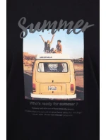 Halenka s potiskem Letní auto černá Halenka s potiskem Letní auto černá