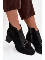 Dámské semišové botky na podpatku Artiker – černé Dámské semišové botky na podpatku Artiker – černé