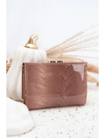 Lakovaná dámská peněženka s třpytivými detaily Cermina – béžová