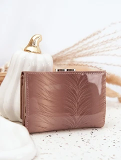 Lakovaná dámská peněženka s třpytivými detaily Cermina – béžová