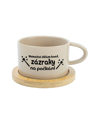 NEMOŽNÉ DĚLÁM HNED, ZÁZRAKY NA POČKÁNÍ - krémový hrníček makronka 200 ml
