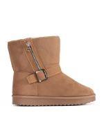 Komfortní dámské  sněhule hnědé bez podpatku