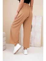 Kalhoty s širokými nohavicemi camelové