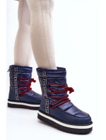 Dámské sněhule s vázáním v modré barvě Lilara