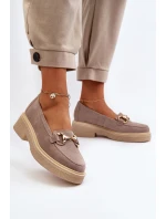 Zazoo 3429 Zamszové Dámské Mokasíny S Ozdobou Hnědé Zazoo 3429 Zamszové Dámské Mokasíny S Ozdobou Hnědé