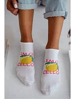 Bílé kotníčkové ponožky LIMONCELLO