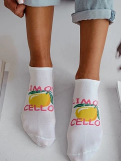 Bílé kotníčkové ponožky LIMONCELLO