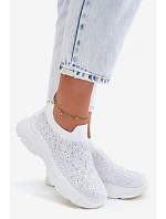 Dámské Sportovní Textilní Baleríny s Dekorací Bílé Melorae