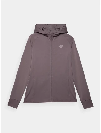 Dámská sportovní rychleschnoucí rozepínací mikina s kapucí 4F - hnědá