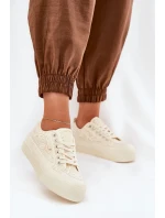 Dámské krajkové tenisky Big Star – béžové