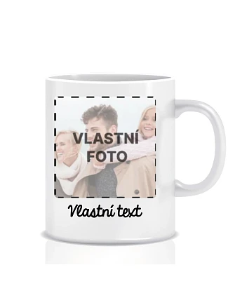 Personalizovaný klasický bílý keramický hrníček 300 ml s fotografií