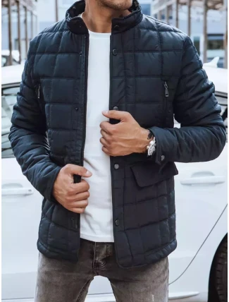 Pánská prošívaná bunda tmavě modrá FashionStreet TX4135 Pánská prošívaná bunda tmavě modrá FashionStreet TX4135