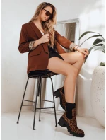 Dámské semišové kozačky s leopardím vzorem v hnědé barvě FashionStreet ZY1260