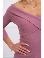 Halenka s výstřihem do V tmavě růžová