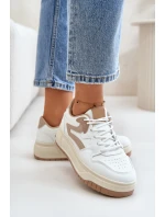 Dámské kožené sportovní boty na masivní platformě béžové Belisso Dámské kožené sportovní boty na masivní platformě béžové Belisso