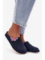 Dámské pantofle s květinou Inblu – tmavě modré