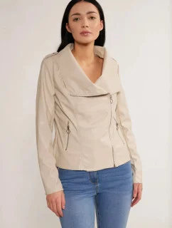 Dámská bunda Ramonesque Imitace kůže JAC0220-23W  béžová - Monnari