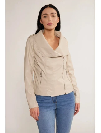 Dámská bunda Ramonesque Imitace kůže JAC0220-23W béžová - Monnari Dámská bunda Ramonesque Imitace kůže JAC0220-23W béžová - Monnari