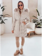 Dámská zimní bunda CASSERIE prošívaná s kapucí světle béžová FashionStreet TY4926