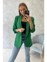 Bunda s klopou elegantní tmavě zelená Bunda s klopou elegantní tmavě zelená