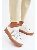 Dámské tenisky z pravé kůže na platformě Vinceza 79597 Bílé