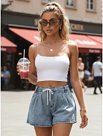 Dámské džínové šortky SY0552 modré  - FashionStreet