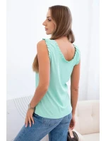 Dámská viskózová halenka s volánem ve výstřihu mincovna