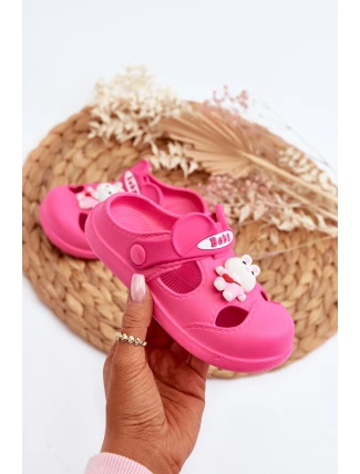 Dětské pěnové žabky s ozdobou fuksie Opleja Dětské pěnové žabky s ozdobou fuksie Opleja