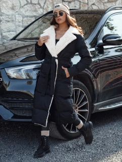 Dámská zimní bunda BALLMODA dlouhá s kožešinou černá FashionStreet TY4586