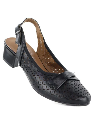 Dámské ažurové lodičky s páskem černé Jezzi ASA200-18