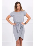 Šaty s obálkou dole šedé