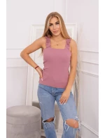 Tmavě růžová nařasená halenka bez ramínek