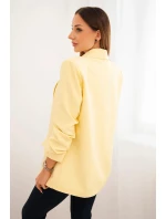 Elegantní sako s klopami citronové