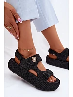 Zdobené dámské sandály na platformě GOE TT2N4102 Černé