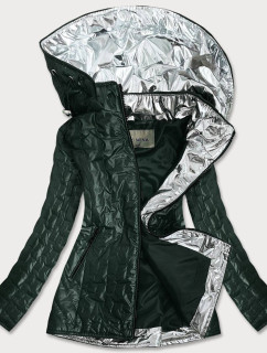 Zelená dámská bunda s ozdobnými vsadkami (MM50)