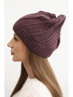Dámská zimní čepice z vlny K441 švestková