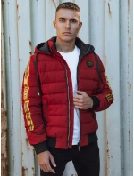 Pánská prošívaná zimní bunda s kapucí FashionStreet bordó TX4866