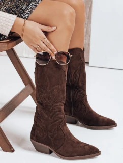 Dámské semišové kovbojské boty hnědé FashionStreet ZY1160