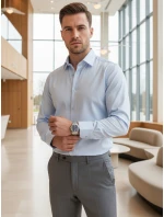 Pánská elegantní hladká modrá košile REGULAR FIT FashionStreet DX2687 Pánská elegantní hladká modrá košile REGULAR FIT FashionStreet DX2687