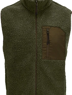SOL'S Fury Bodywarmer Fleecová vesta Sherpa 25.4041 army/dark army