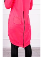 Mikina se zipem na zádech růžová neonová Mikina se zipem na zádech růžová neonová